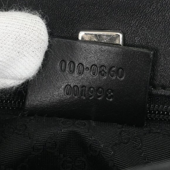 Gucci Black Leather Tote Handbag 000・0860 001998 186662 - Picture 10 of 10